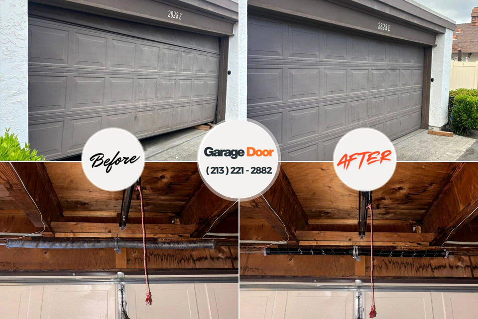 Before and after: garage door repair Waynesboro, PA